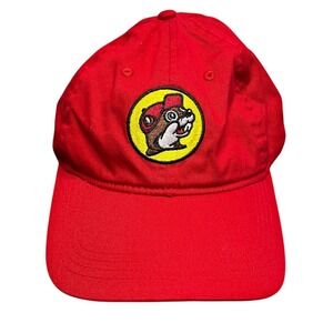 Buc-ees Slideback Hat Red OSFM Adjustable Embroidered 6 Panel Cotton